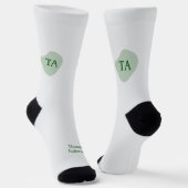 Initialen und Name in Grün auf grüner Blase Socken (Gewinkelt)