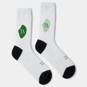 Initialen und Name in Grün auf grüner Blase Socken (Rechts)