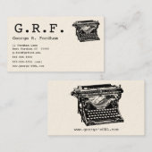 Initialen und Schreibmaschine Visitenkarte (Vorne/Hinten)