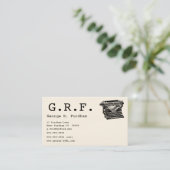 Initialen und Schreibmaschine Visitenkarte (Stehend Vorderseite)