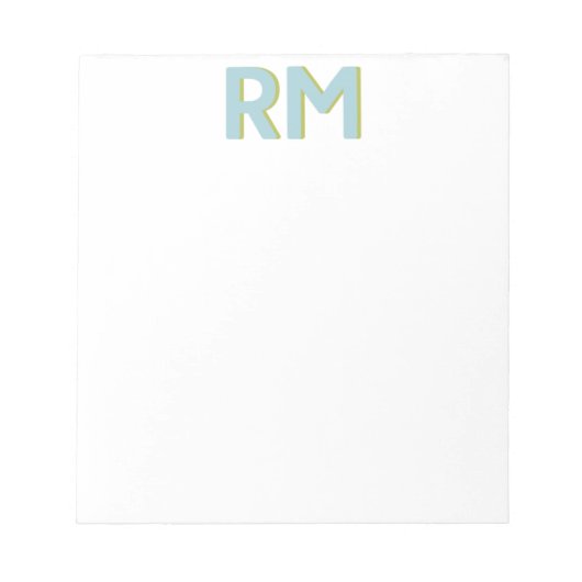 Initialen von Blockbuchstaben Notizblock (Vorderseite)