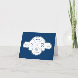 Initialen von Golf Club Monogram Dankeschön Karten