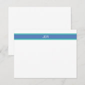 Initialen von Periwinkle Blue & Aquamarinen Mit Mo Mitteilungskarte (Vorne/Hinten)