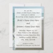 Initialen von Sand Hearts, Hochzeit in Urlaubsort  Einladung (Rückseite)