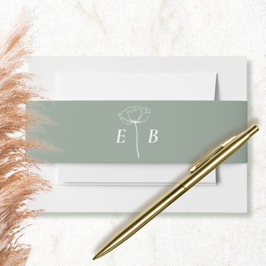 Initialer blutfloraler Akzent im Bereich grün Einladungsbanderole