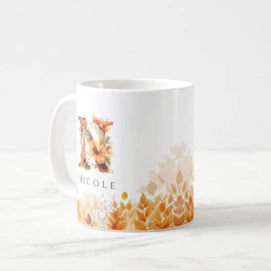 Initialer Fall eines rustikalen Buchstaben N Monog Kaffeetasse (Vorderseite Links)