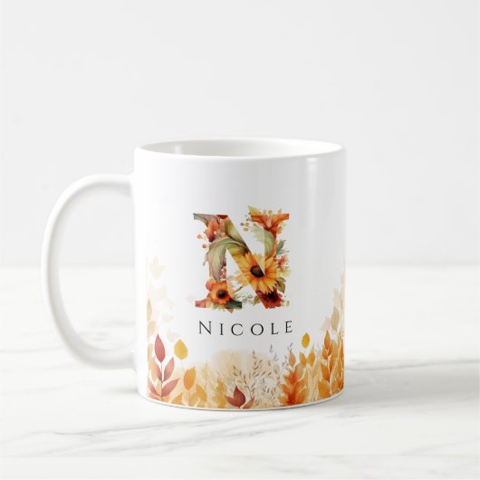 Initialer Fall eines rustikalen Buchstaben N Monog Kaffeetasse (Links)
