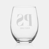 Initialer Individuelle Name der personalisierten M Weinglas Ohne Stiel (Rückseite)