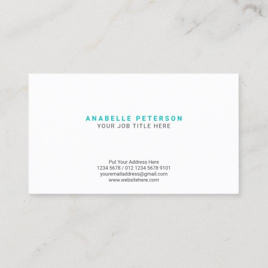 Initialer Minimalistischer Skriptname | Green Tosc Visitenkarte (Rückseite)