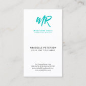 Initialer Minimalistischer Skriptname | Green Tosc Visitenkarte (Rückseite)