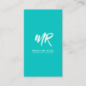 Initialer Minimalistischer Skriptname | Green Tosc Visitenkarte (Vorderseite)