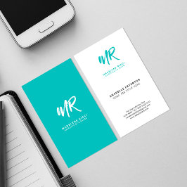 Initialer Minimalistischer Skriptname | Green Tosc Visitenkarte