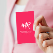 Initialer Minimalistischer Skriptname | Sonderrosa Visitenkarte