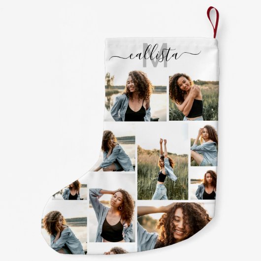 Initialer Name des benutzerdefinierten Monogramms Kleiner Weihnachtsstrumpf (Rückseite)