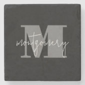 Initialer Name des benutzerdefinierten Personalisi Steinuntersetzer (Vorderseite)