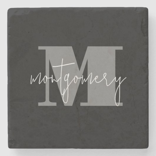 Initialer Name des benutzerdefinierten Personalisi Steinuntersetzer (Vorderseite)