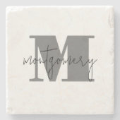 Initialer Name des benutzerdefinierten Personalisi Steinuntersetzer (Vorderseite)