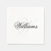 Initialer Name des benutzerdefinierten Schwarz-Wei Serviette (Vorderseite)