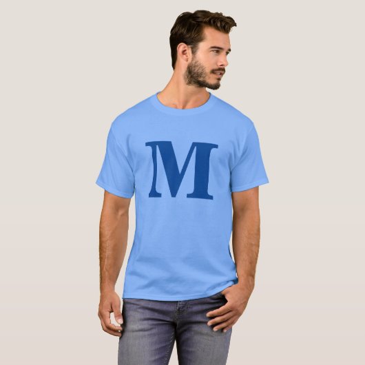 Initialer Name des Blue Monogram T-Shirt (Vorne ganz)