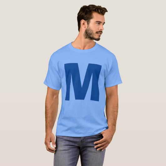 Initialer Name des Blue Monogram T-Shirt (Vorne ganz)