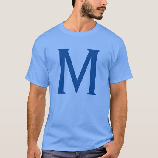 Initialer Name des Blue Monogram T-Shirt (Vorderseite)