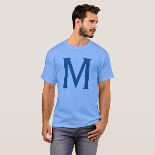 Initialer Name des Blue Monogram T-Shirt (Vorne ganz)