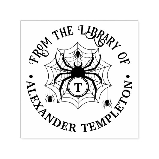 Initialer Name des Buches SpiderWeb & Spiders Permastempel (Design)