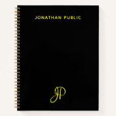 Initialer Name des einfachen Skriptmonogramms Notizblock (Vorderseite)