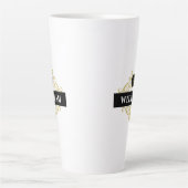 Initialer Name des eleganten Black Gold Monogramms Milchtasse (Vorderseite)
