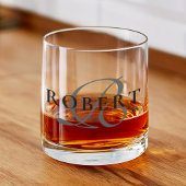 Initialer Name des eleganten klassischen Monogramm Whiskyglas