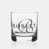 Initialer Name des eleganten klassischen Monogramm Whiskyglas (Vorderseite)