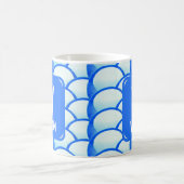 Initialer Name des geometrischen blauen Monogramms Kaffeetasse (Mittel)