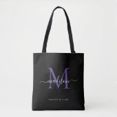 Initialer Name des Lila Schwarzen Violet Monogram- Tasche (Vorderseite)