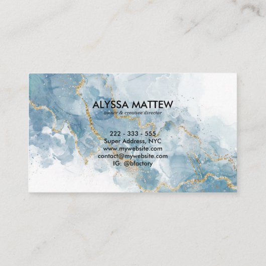 Initialer Name des Monogramms für den Soft Blue Gl Visitenkarte (Rückseite)