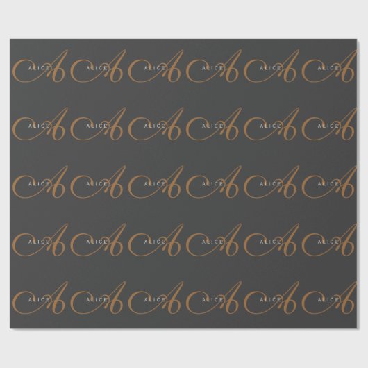 Initialer Name des Niedlichen Schlichten Monogramm Geschenkpapier (Flach)