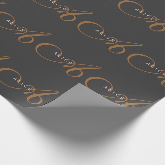 Initialer Name des Niedlichen Schlichten Monogramm Geschenkpapier (Ecke)