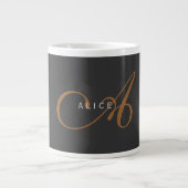 Initialer Name des Niedlichen Schlichten Monogramm Jumbo-Tasse (Vorderseite)