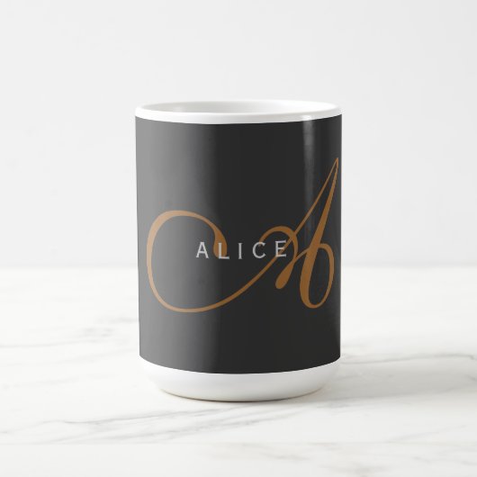 Initialer Name des Niedlichen Schlichten Monogramm Kaffeetasse (Mittel)