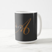 Initialer Name des Niedlichen Schlichten Monogramm Kaffeetasse (VorderseiteRechts)