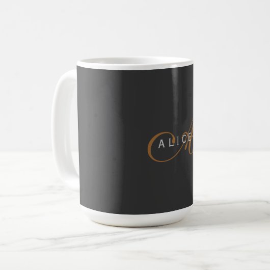 Initialer Name des Niedlichen Schlichten Monogramm Kaffeetasse (Vorderseite Links)