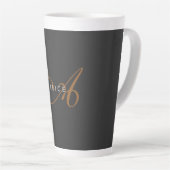Initialer Name des Niedlichen Schlichten Monogramm Milchtasse (Rechte Ecke)