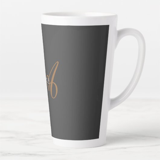 Initialer Name des Niedlichen Schlichten Monogramm Milchtasse (Rechts)