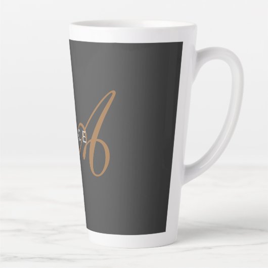 Initialer Name des Niedlichen Schlichten Monogramm Milchtasse (Rechts)