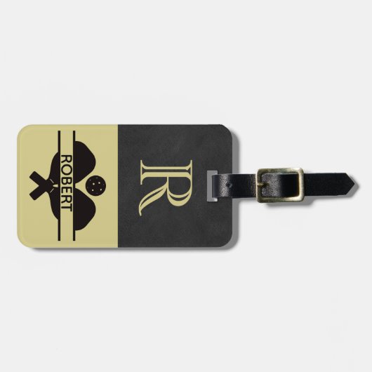 Initialer Name des Pickleball-Typ Gepäckanhänger (Vorderseite horizontal)