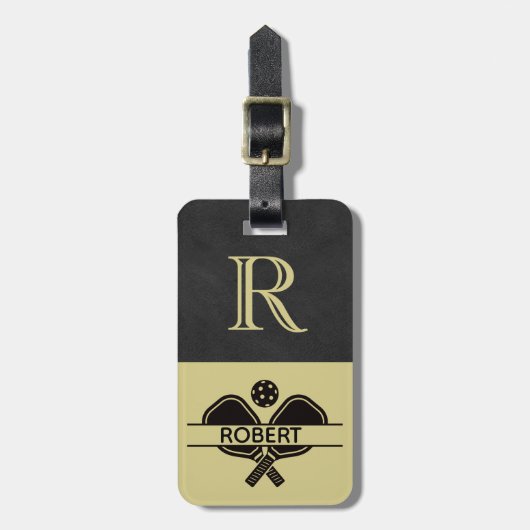 Initialer Name des Pickleball-Typ Gepäckanhänger (Vorderseite vertikal)