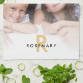 Initialer Name für das Foto Overlay-Monogramm Geschirrtuch (Gefaltet)
