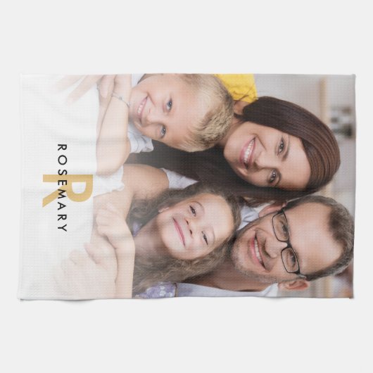 Initialer Name für das Foto Overlay-Monogramm Geschirrtuch (Horizontal)