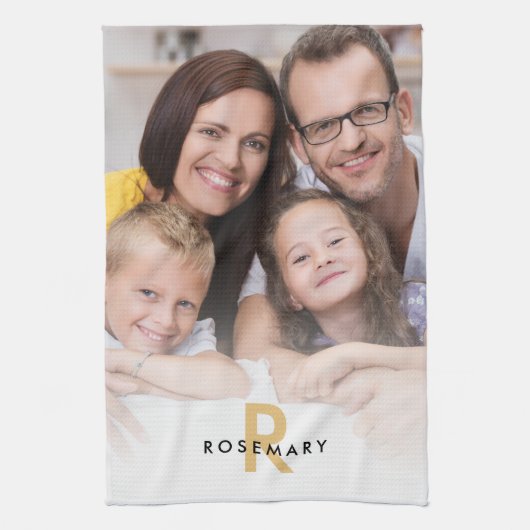 Initialer Name für das Foto Overlay-Monogramm Geschirrtuch (Vertikal)