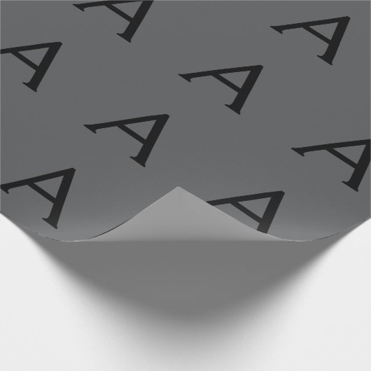 Initialer Name für das klassische Gray Simple Mono Geschenkpapier (Ecke)