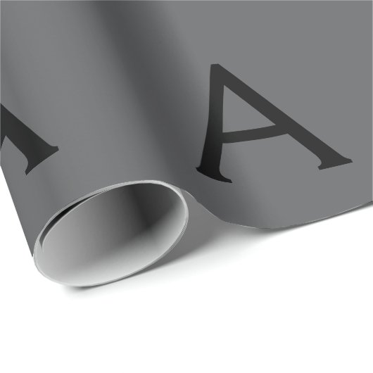 Initialer Name für das klassische Gray Simple Mono Geschenkpapier (Rolleneckpunkt)